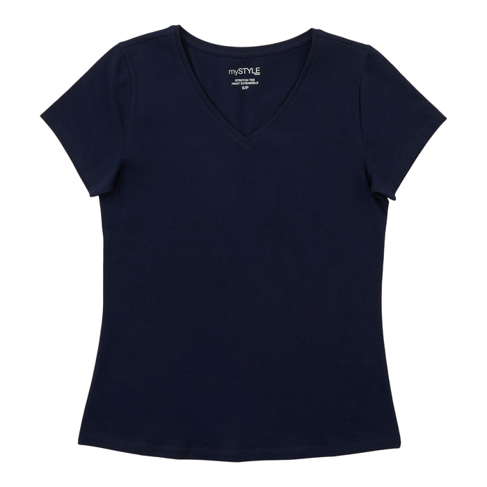 Tee-shirt extensible à encolure en V mySTYLE pour femmes