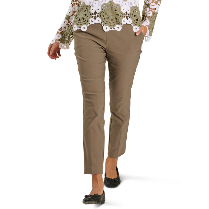 lily morgan Women's Solid Slim High-Rise Pull-On Pants