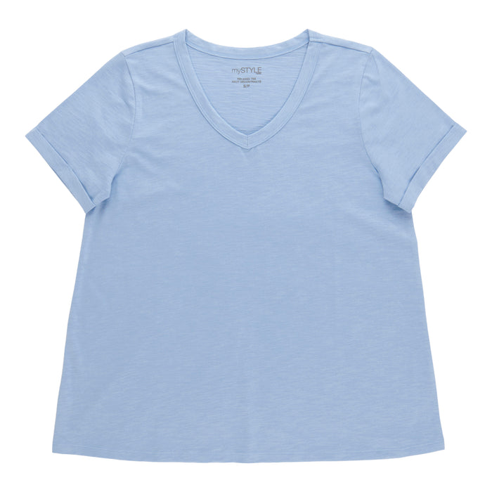 T-shirt décontracté à col en V mySTYLE pour femmes