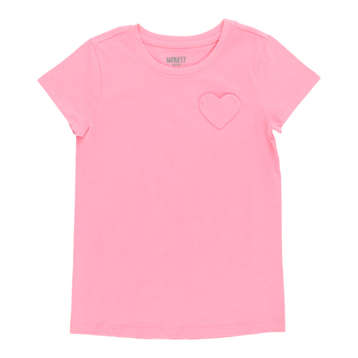 MONKEY BARS Toddler Girls' Rainbow Fun Heart Pocket T-Shirt
