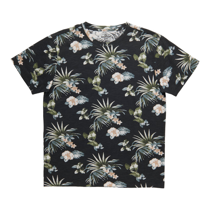 T-shirt à manches courtes avec imprimé tropical pour hommes