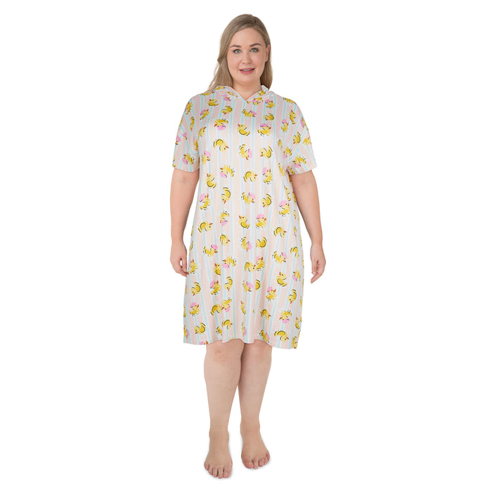 Chemise de nuit à capuchon et à manches ¾  Maman et moi Carisma taille plus pour femmes