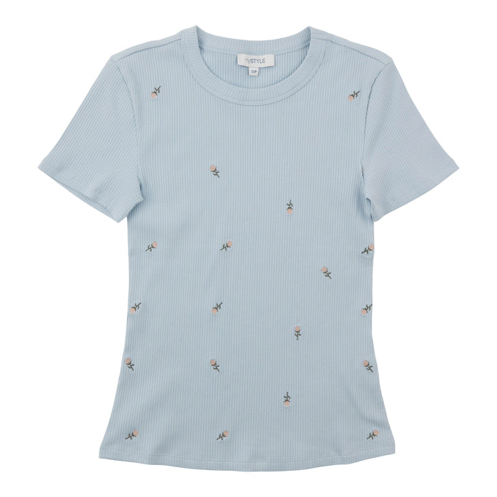 T-shirt côtelé brodé mySTYLE pour femmes
