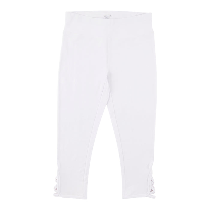 Legging capri blanc avec garniture sur le côté ACX Active pour femmes