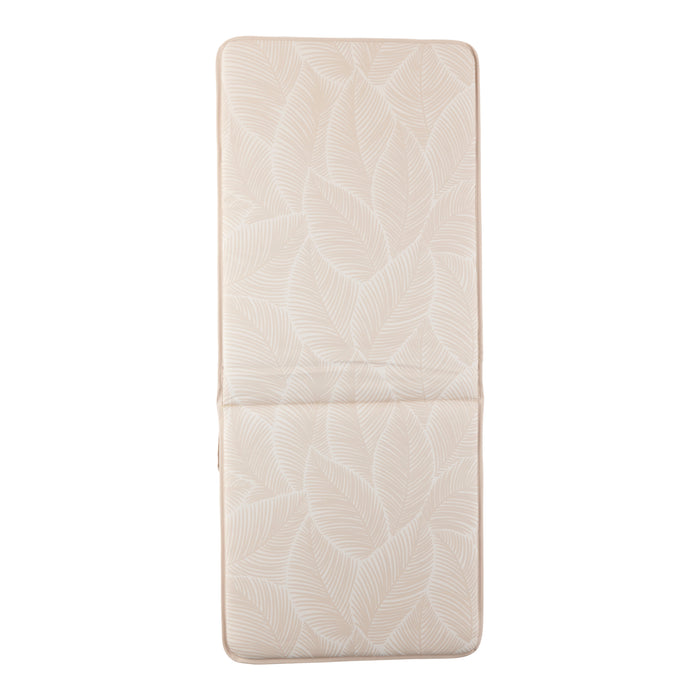 Coussin de chaise d’extérieur à haut dossier classique à motif de feuilles, taupe, 42 po x 17,5 po