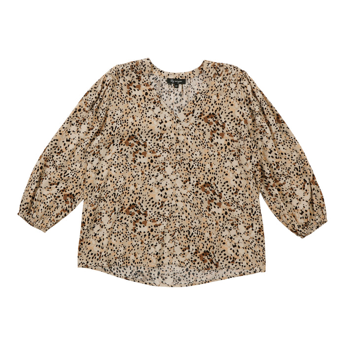 lily morgan Women's Printed Pintuck Blouse