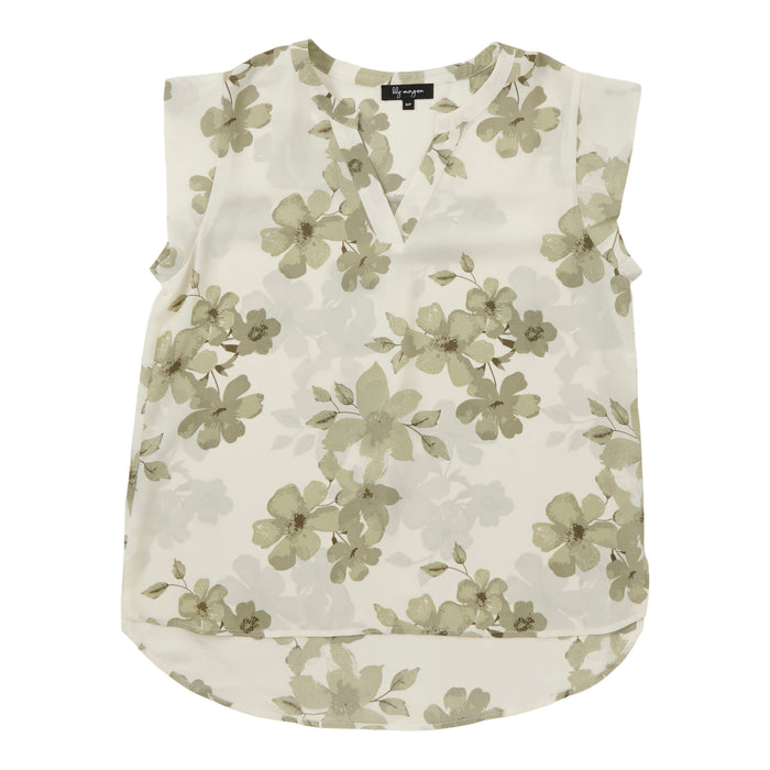 Blouse en crêpe imprimée à manches courtes lily morgan pour femmes
