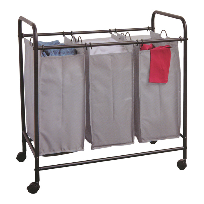 HomeStyles Triple Laundry Sorter, 28-in x 17-in x 30-in.