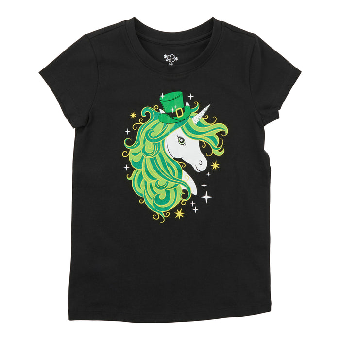 Toddler Girls' Novelty Printed Short Sleeve T-Shirt