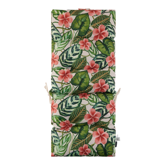 Outdoor Deluxe High Back Tropical Cushion, Green, 44-in x 19-in.