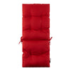 Coussin de dossier haut de luxe pour l'extérieur - 19 po x 44 po, rouge