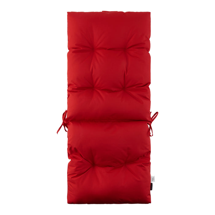 Coussin de dossier haut de luxe pour l'extérieur - 19 po x 44 po, rouge