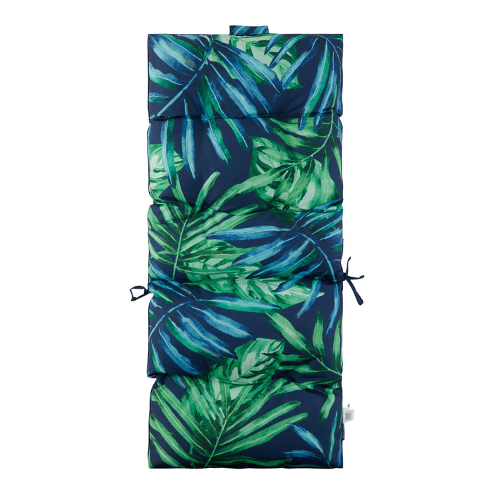 Outdoor Deluxe High Back Tropical Cushion, Navy, 44-in x 19-in.