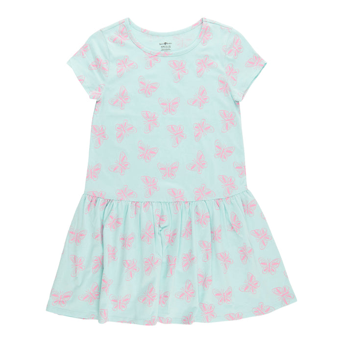 BELLA & BIRDIE Girls' Day Dreamer Printed Short Sleeve Dress