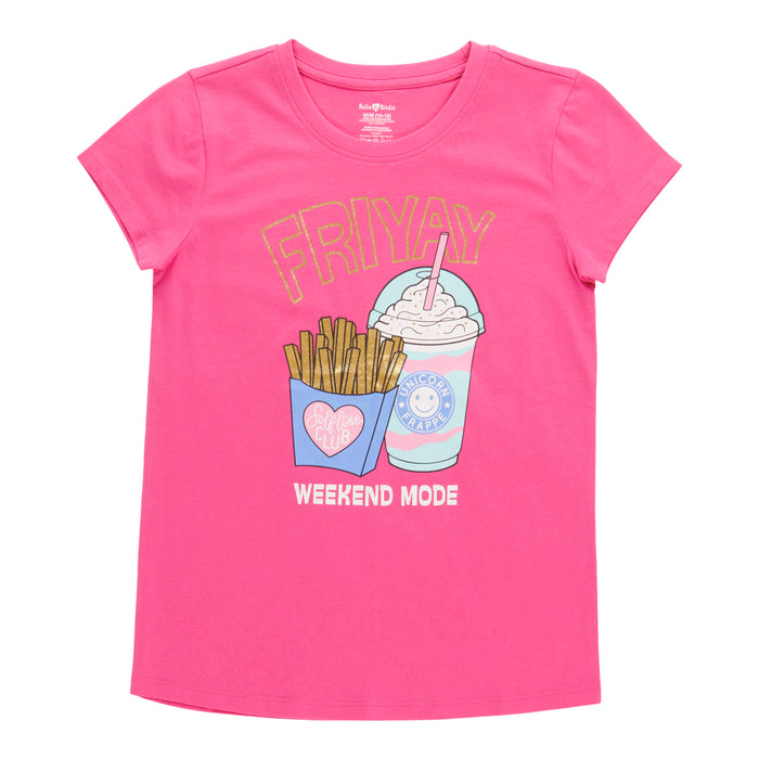BELLA & BIRDIE Girls' Day Dreamer Printed Short Sleeve T-Shirt