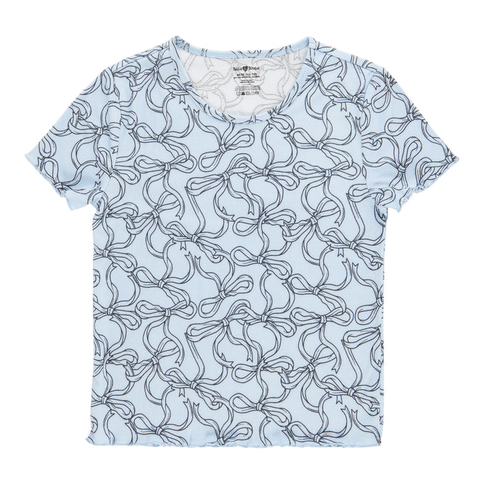 BELLA & BIRDIE Girls' Day Dreamer Ribbed Short Sleeve Top