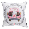 Coussin d’extérieur à imprimé amusant, anglais, 18 po x 18 po