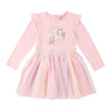 Robe imprimée à manches longues avec tutu pour toutes-petites