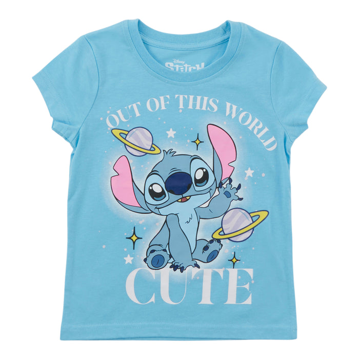 T-shirt à manches courtes Lilo & Sticht sous licence pour toutes-petites