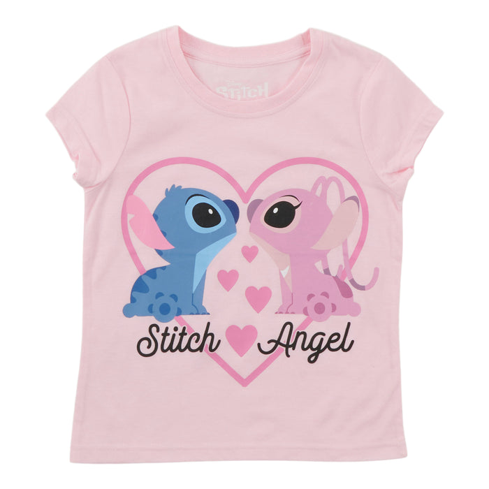 T-shirt de fantaisie à manches courtes sous licence Lilo & Sticht pour toutes-petites