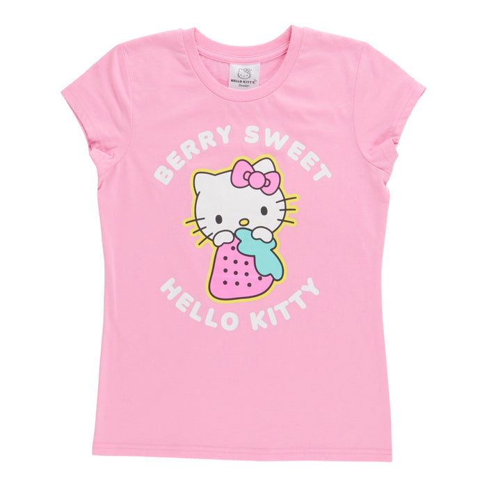 T-shirt imprimé à manches courtes Hello Kitty sous licence pour filles