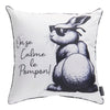 Coussin d’extérieur à imprimé amusant, français, 18 po x 18 po