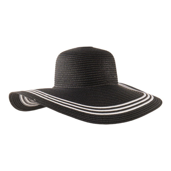 Women's Striped Floppy Straw Hat