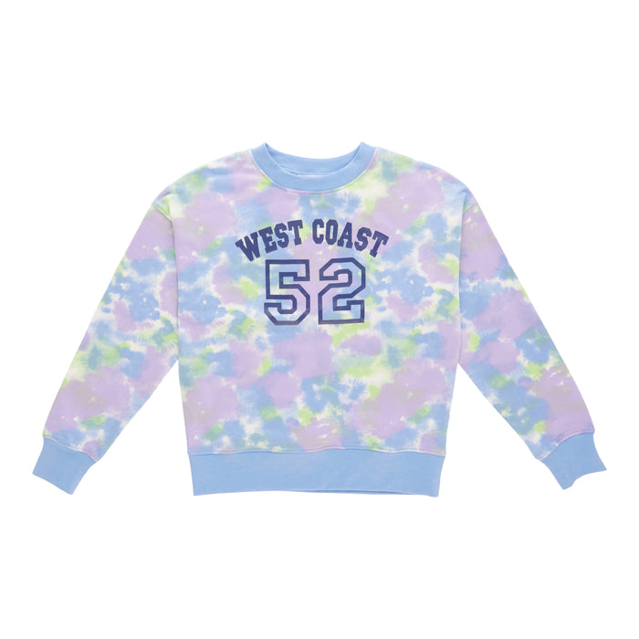 BELLA & BIRDIE Girls' Rainbow Fun Long Sleeve Fleece Crew Top