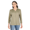 Classic Editions Women's Collared Long Sleeve Top