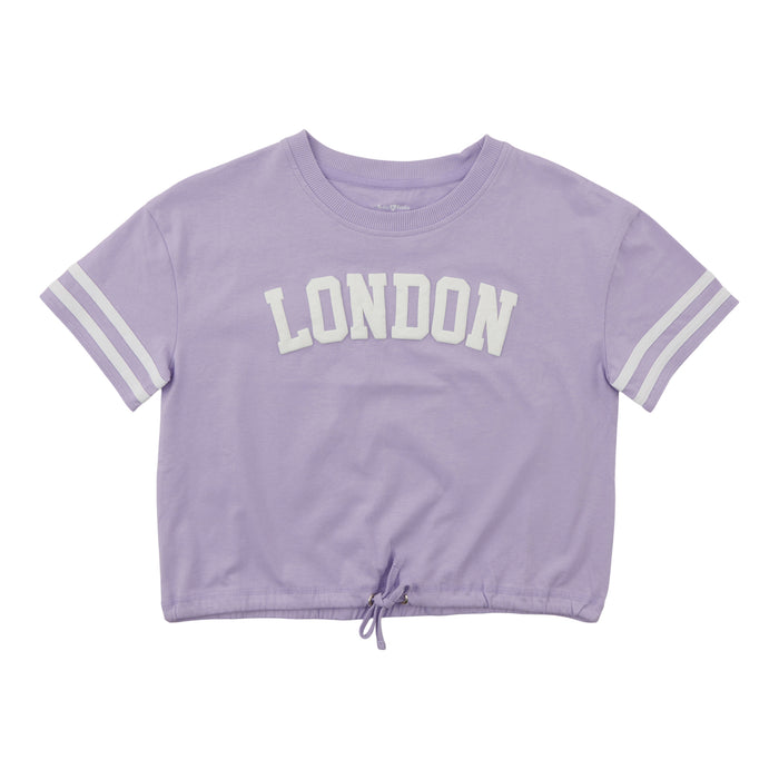 BELLA & BIRDIE Girls' Rainbow Fun Varsity Short Sleeve T-Shirt
