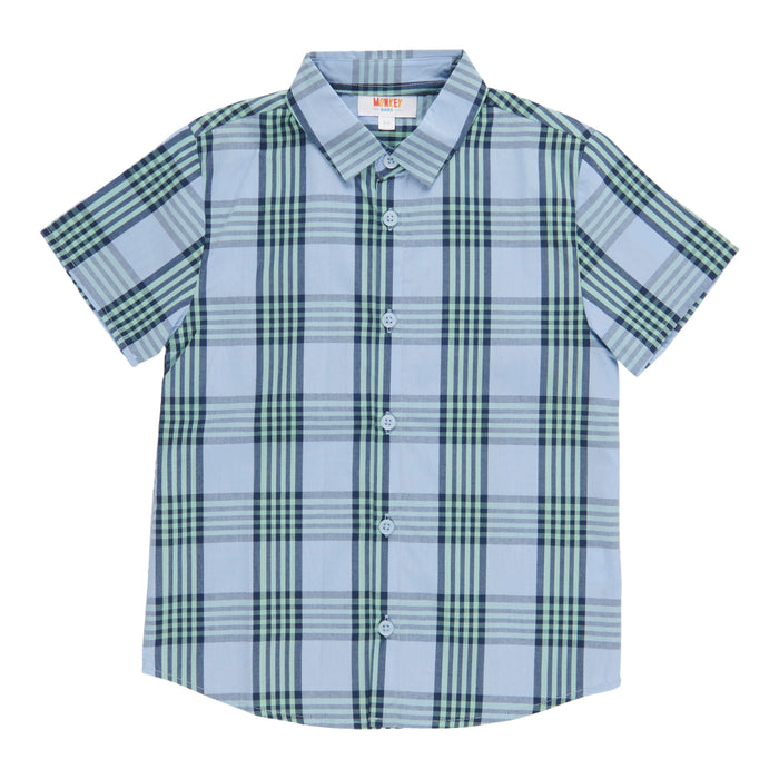 MONKEY BARS Toddler Boys' Sand Dunes Short Sleeve Plaid Shirt