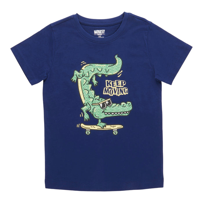 T-shirt imprimé à manches courtes Vagues fraîches MONKEY BARS pour tout-petits