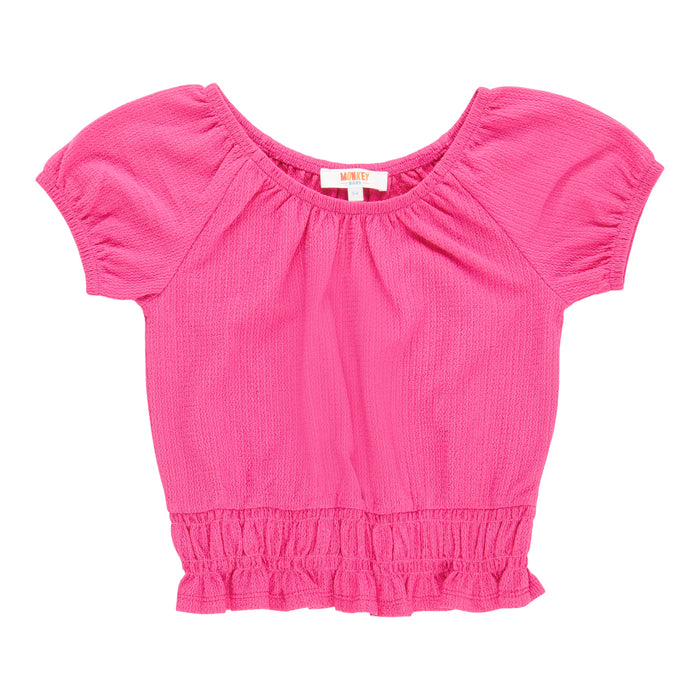 MONKEY BARS Toddler Girls' Day Dreamer Short Sleeve Crinkle Top