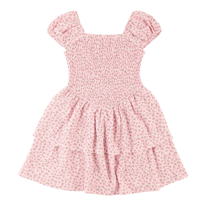 BELLA & BIRDIE Girls' Day Dreamer Smock Tiered Dress