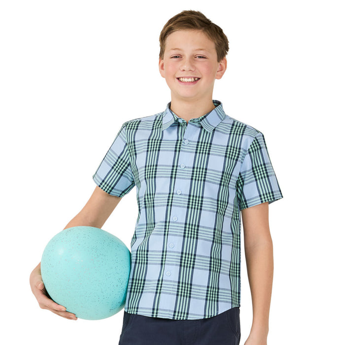 SURVIVAL GEAR Boys' Sand Dunes Short Sleeve Plaid Shirt
