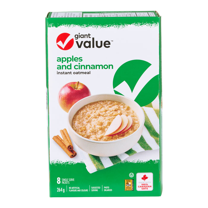 Giant Value Apples and Cinnamon Instant Oatmeal, 8-Pack