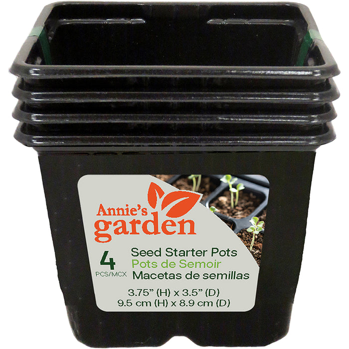 Annie's Garden Starter Pots, Large, 3.5-in x 3.8-in., 4 Pack
