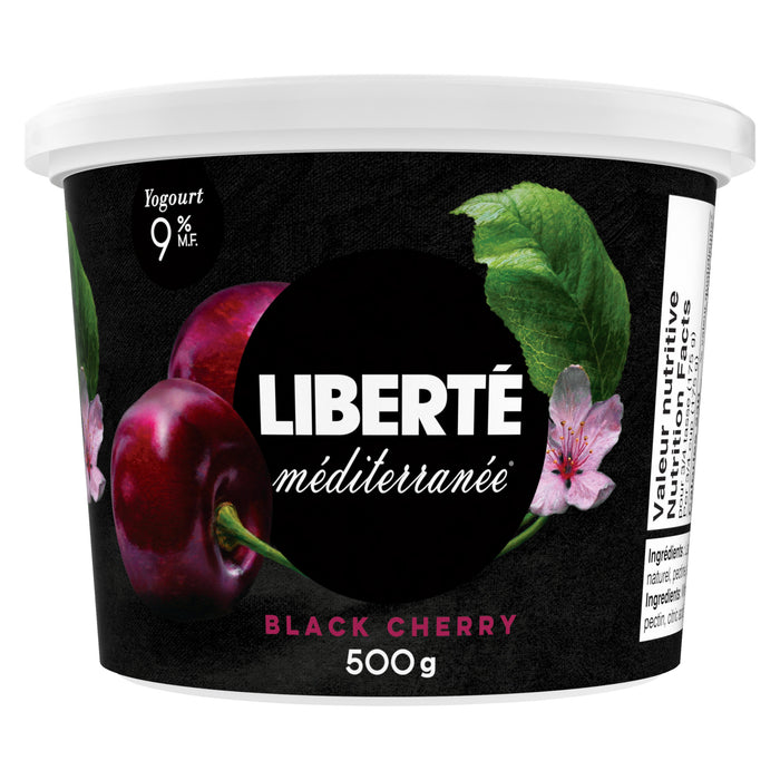 Liberté Méditerranée Yogourt Cerise Noire 9 % M.G., 500 g