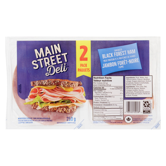 Main Street Deli Jambon Forêt-Noire Fumé, emb. de 2, 250 g