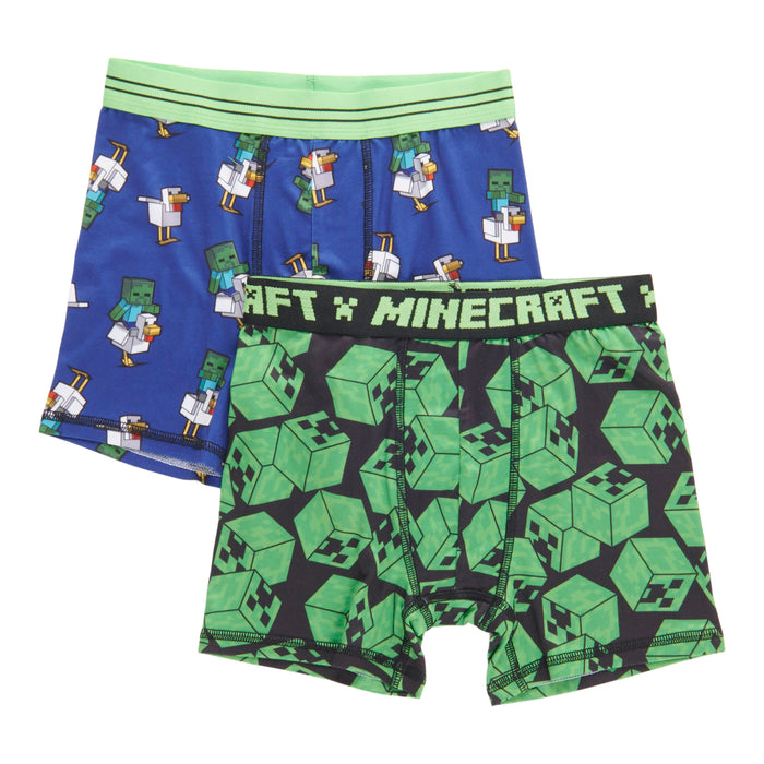 Boys' Licensed Minecraft Printed Boxer Briefs, 2-Pack