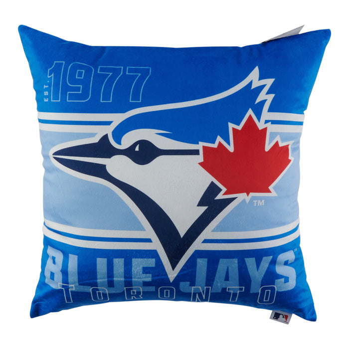 Coussin à motif des Blue Jays de Toronto de la MLB, 18 po x 18 po