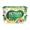 Activia Probiotic Yogurt Fibre Peach & Cereals Vanilla & Cereals Blueberry & Cereals Strawberry-Kiwi & Cereals 2.4% M.F., 12-Pack, 95 g