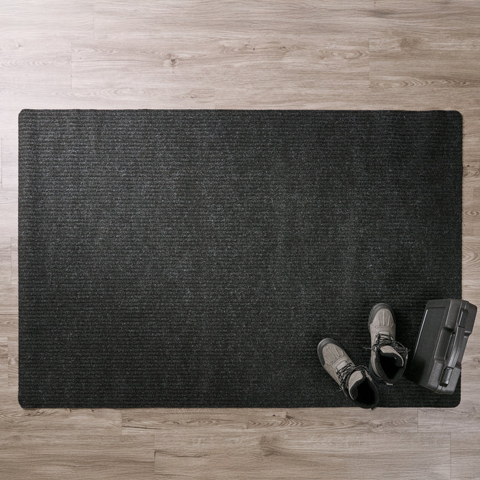 Solid Ribbed Utility Rug, 4-ft x 6-ft.