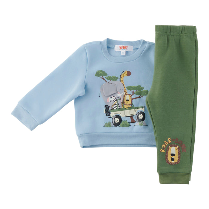 MONKEY BARS Infant Boys' Sand Dunes 3D Fleece Set, 2-Piece, 12-24 Month