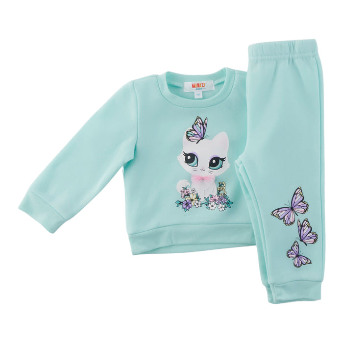 MONKEY BARS Infant Girls' 3D Fleece Set, 2-Piece, 12-24 Month