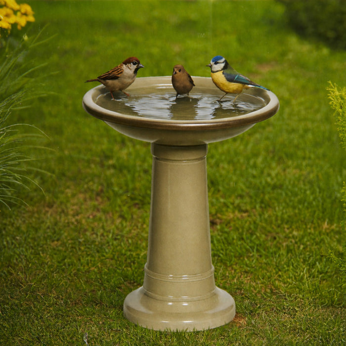 Bain d'oiseaux Serenity, beige, 17,5 po x 17,5 po x 22,5 po