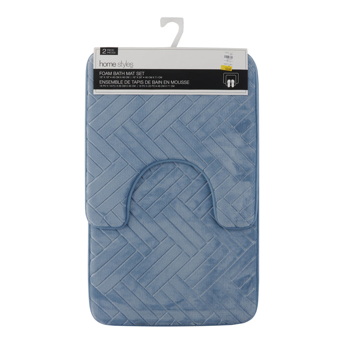 HomeStyles Geo Flannel Bath Mat Set, 2-Piece