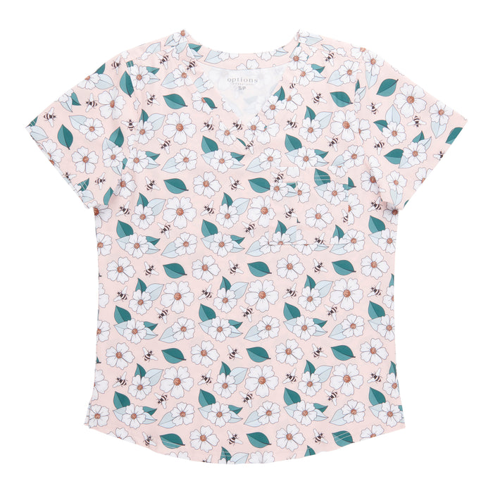 Options Women's Printed V-Neck Scrub Top