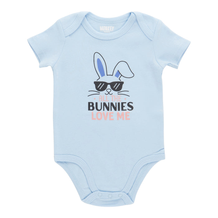 MONKEY BARS Infant Boys' Novelty Printed Short Sleeve Onesie, 0-24 Month