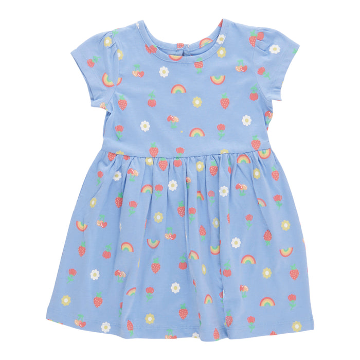 MONKEY BARS Infant Girls' Rainbow Fun Printed Short Sleeve Dress, 12-24 Month